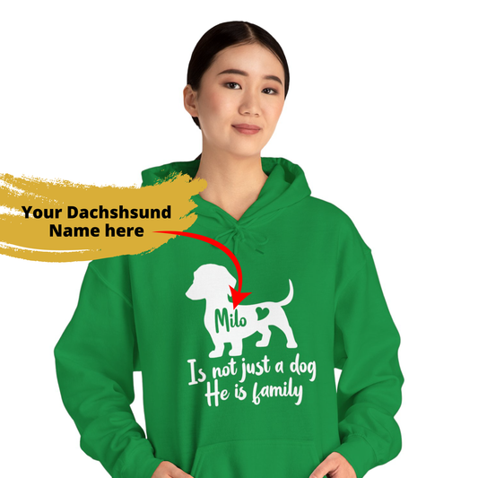 Sudadera con capucha personalizada con nombre de perro salchicha - Sudadera con capucha unisex 