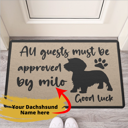 Personalized Doormat with dachshund Name - Doormat