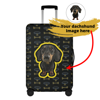 Custom Luggage Cover with Dachshund picture
