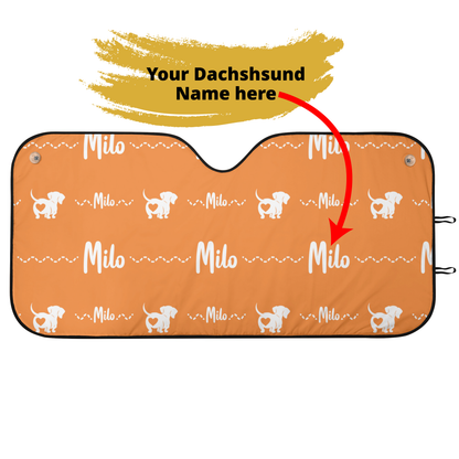 Custom Car Auto Sun Shade with dachshunds Name - Car Auto Sun Shade