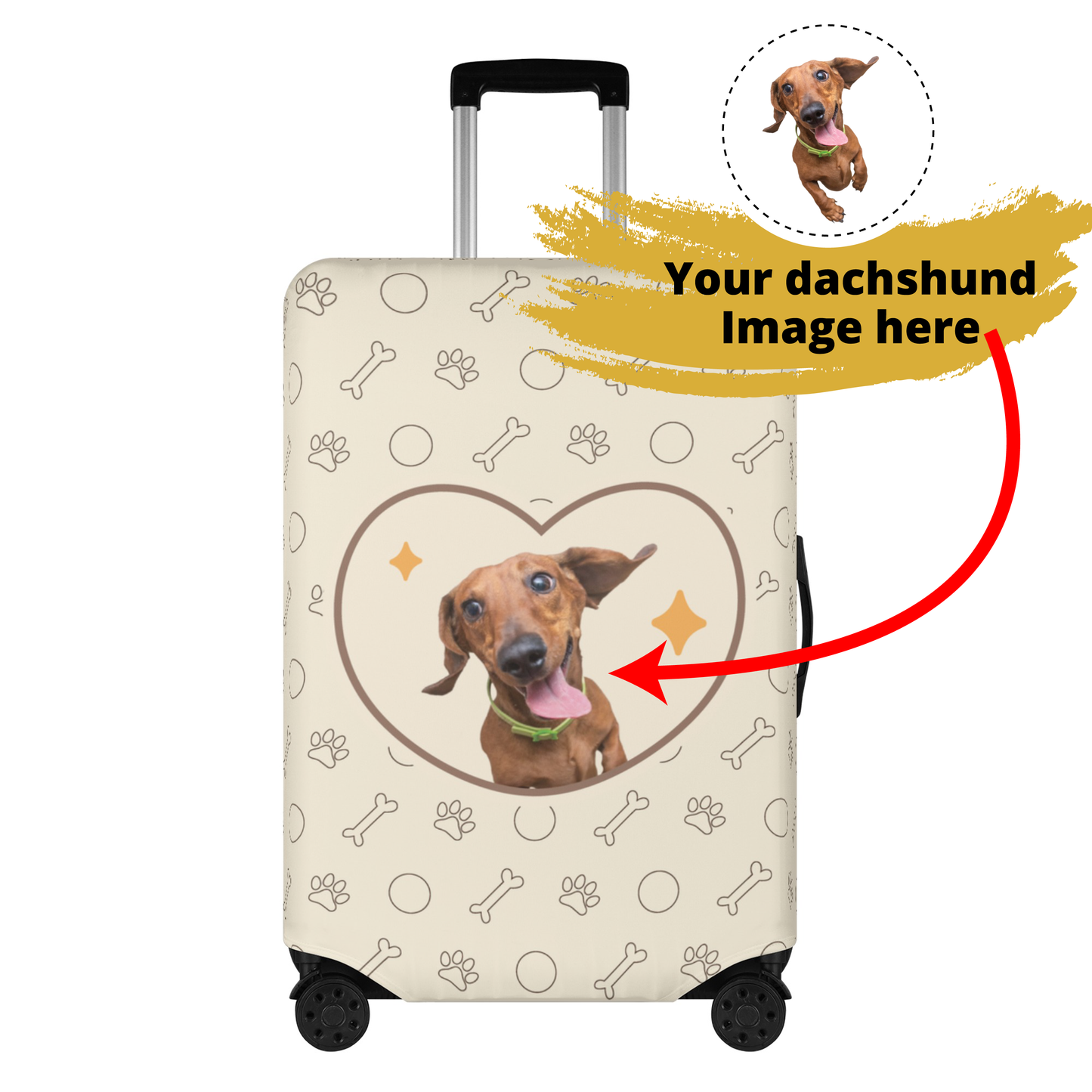 Custom Luggage Cover with Dachshund picture