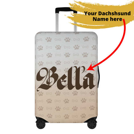 Personalized Luggage Cover with Dachshund Name - Luggage Cover