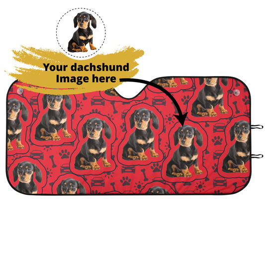 Custom car sun shade with Dachshund Photo