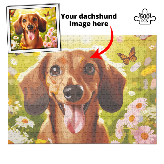 Personalized  Puzzle  with Dachshund Picture - Puzzle