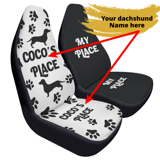 Custom Car Seat Cover with Dachshunds Name - Car Seat Cover (2 pcs)