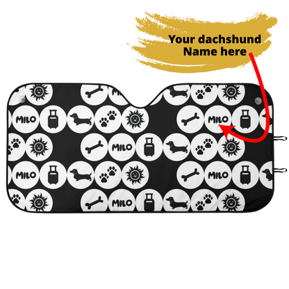 Custom Car Auto Sun Shade with dachshunds Name - Car Auto Sun Shade