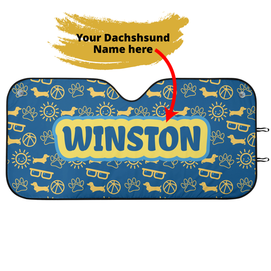 Custom Car Auto Sun Shade with dachshunds Name - Car Auto Sun Shade