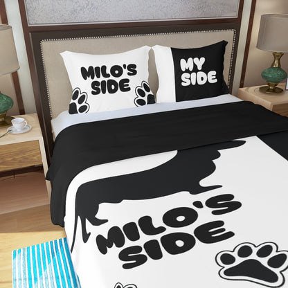 Custom Bedding Set with Dachshund's Name - Bedding Set for dachshund lovers