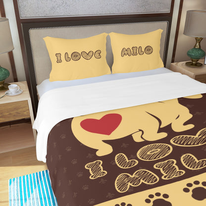 Custom Bedding Set with Dachshund's Name - Bedding Set