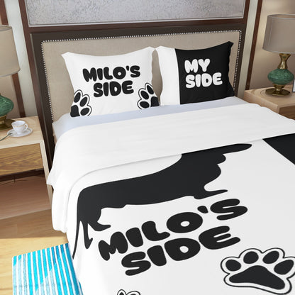 Custom Bedding Set with Dachshund's Name - Bedding Set for dachshund lovers