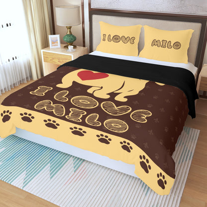 Custom Bedding Set with Dachshund's Name - Bedding Set