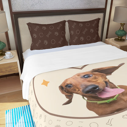 Custom Bedding Set with Dachshund's Picture - Bedding Set