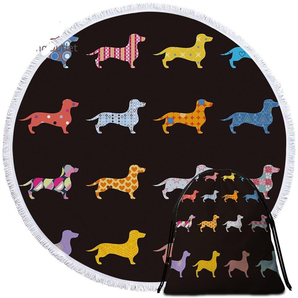 Dachshund Round Beach Towel- Dachshund shop.jpg