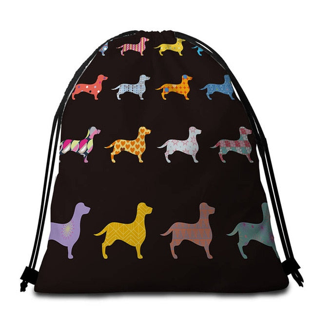 Dachshund Round Beach Towel- Dachshund shop.jpg