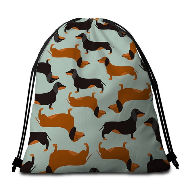 Dachshund Round Beach Towel- Dachshund shop.jpg