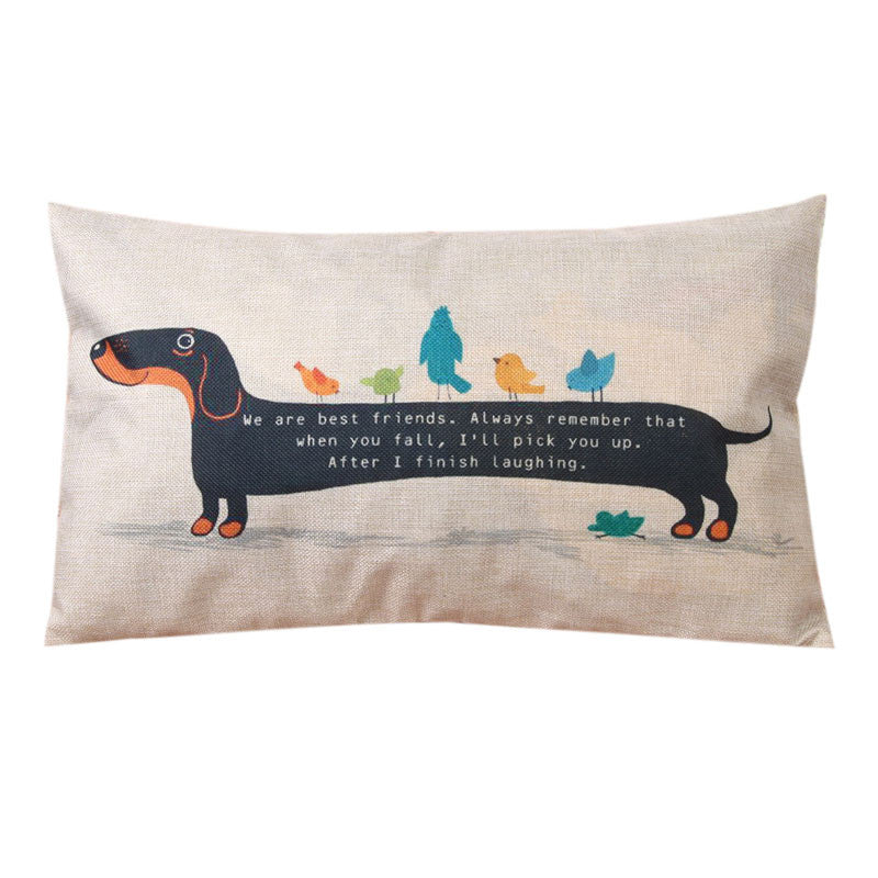 Dachshund Cushion Cover  cotton and linen Pillowcase - Dachshund shop.jpg