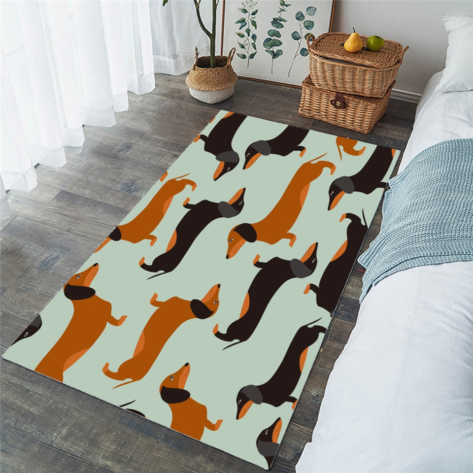 Dachshund Wiener Dog Pattern Area Rug Floor Mat-Dachshund Shop.jpg