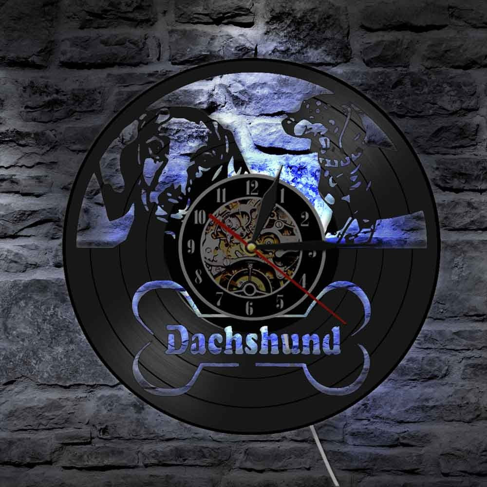 Dachshund Wall Clock with LED and Remote Control - Dachshund shop.jpg