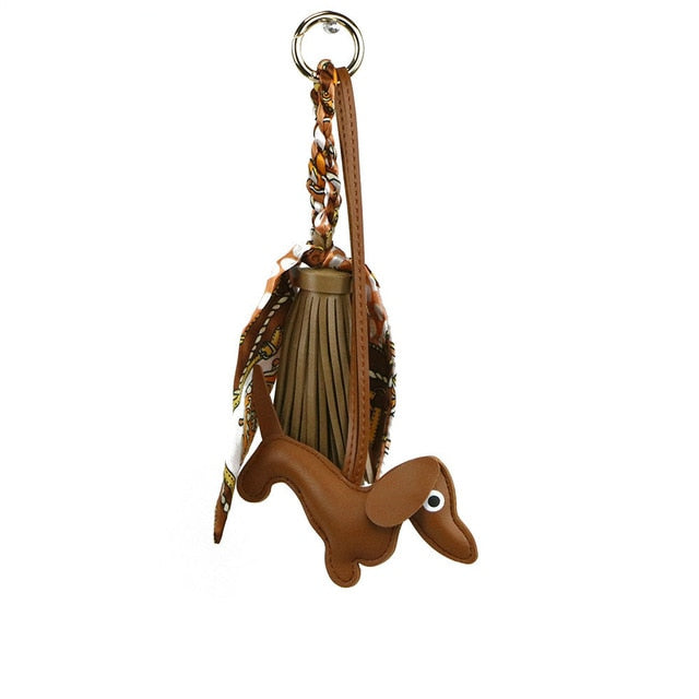 Llavero de cuero PU Dachshund I accesorios para llaveros