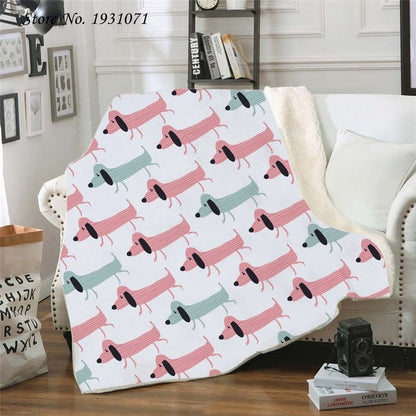 Dachshund Fleece Blanket for Beds