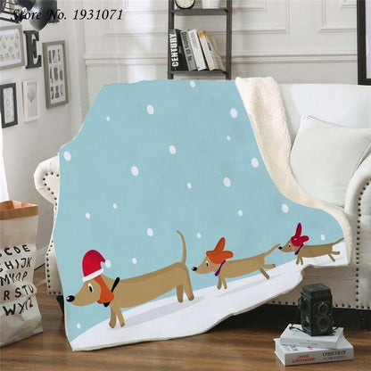 Dachshund Fleece Blanket for Beds