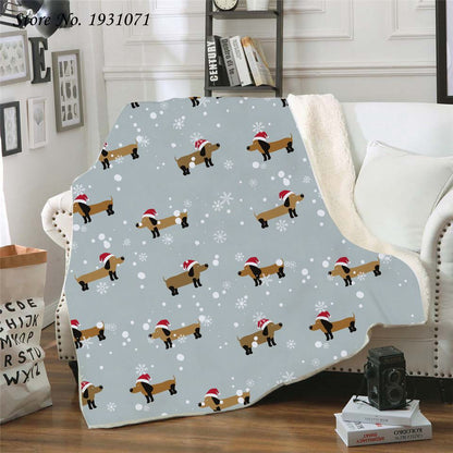 Dachshund Fleece Blanket for Beds