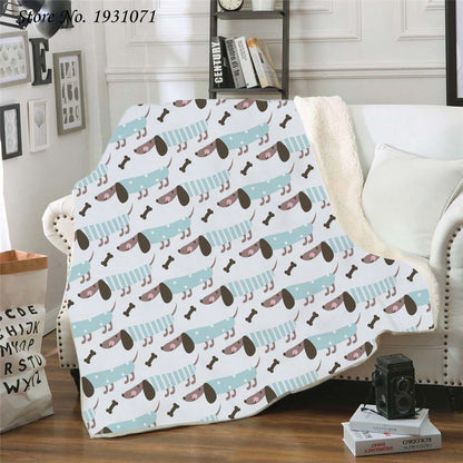 Dachshund Fleece Blanket for Beds
