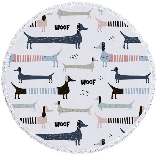 Dachshund Round Beach Towel- Dachshund shop.jpg