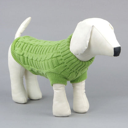 Cable-knit turtleneck winter sweater for dachshunds, view 14