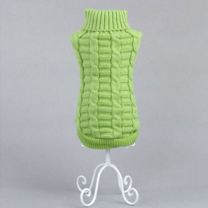 Cable-knit turtleneck winter sweater for dachshunds, view 15