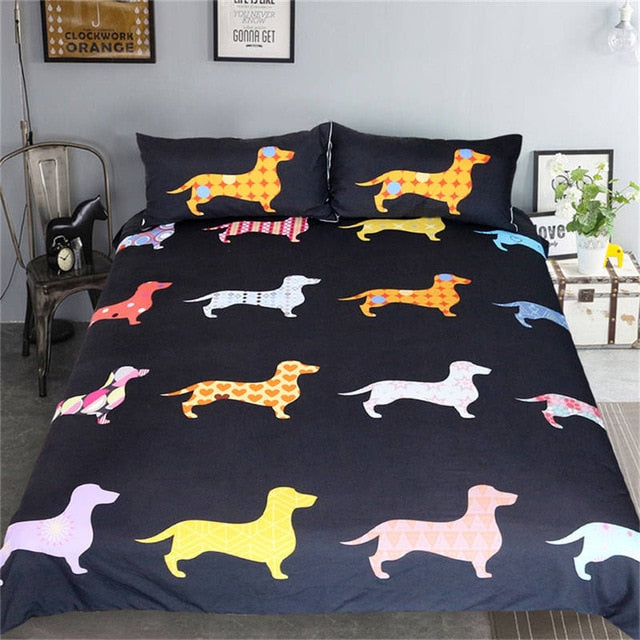 Dachshund Duvet Cover Cute Dachshund Bedspread