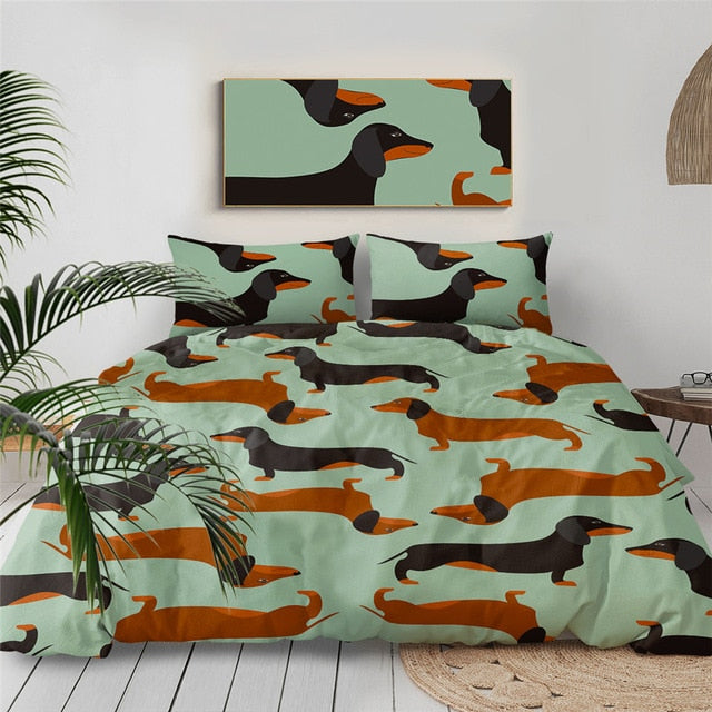 Dachshund Duvet Cover Cute Dachshund Bedspread- Dachshund Shop.jpg