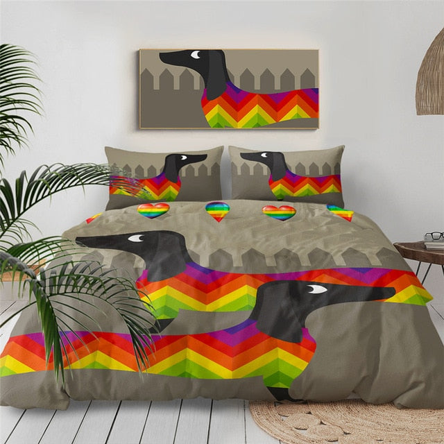 Dachshund Duvet Cover Cute Dachshund Bedspread- Dachshund Shop.jpg