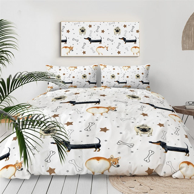 Dachshund Duvet Cover Cute Dachshund Bedspread- Dachshund Shop.jpg