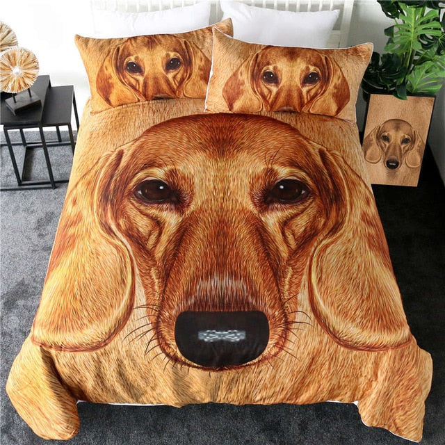 Dachshund Duvet Cover Cute Dachshund Bedspread