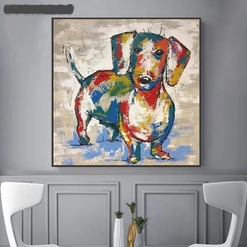 Dachshund Graffiti Canvas Paintings Abstract Dog Wall Art - Dachshund Shop.jpg