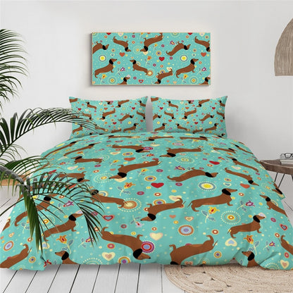Dachshund Duvet Cover Cute Dachshund Bedspread