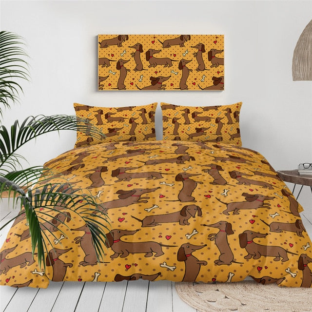 Dachshund Duvet Cover Cute Dachshund Bedspread- Dachshund Shop.jpg