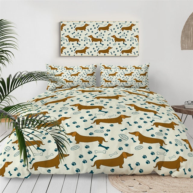 Dachshund Duvet Cover Cute Dachshund Bedspread- Dachshund Shop.jpg