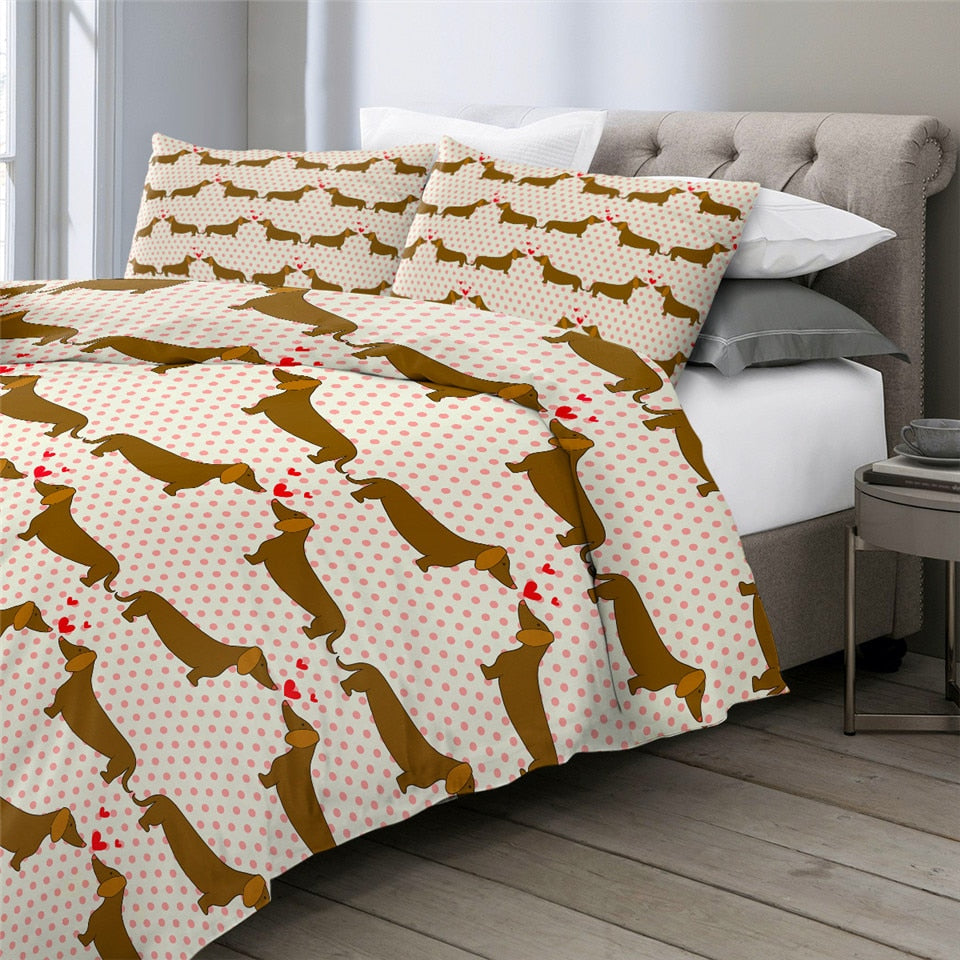 Dachshund Pattern Cute Bedding Set -Dachshund Shop.jpg