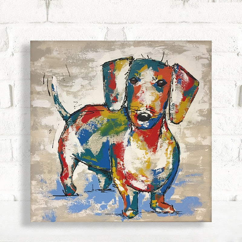 Dachshund Graffiti Canvas Paintings Abstract Dog Wall Art - Dachshund Shop.jpg