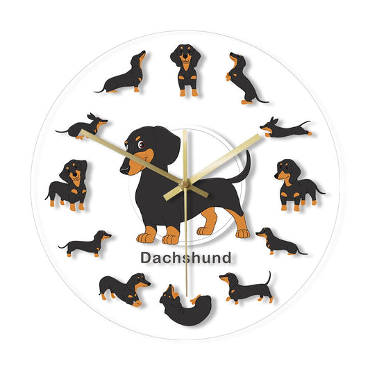 Dachshund Wall Clock Modern Wall Watch with RGB LED Light - Dachshund Shop