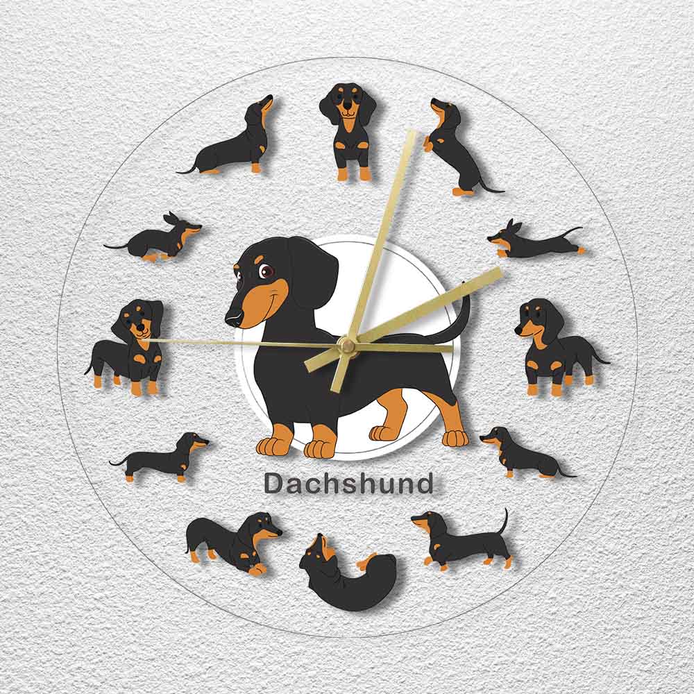 Dachshund Wall Clock Modern Wall Watch with RGB LED Light - Dachshund Shop