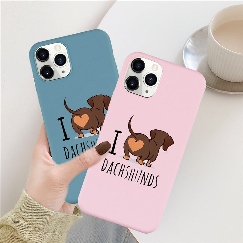 Dachshunds Phone Case For iPhone Soft Silicone Cover - Dachshund shop.jpg