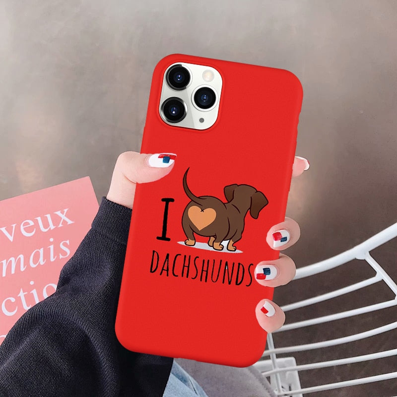 Dachshunds Phone Case For iPhone Soft Silicone Cover - Dachshund shop.jpg