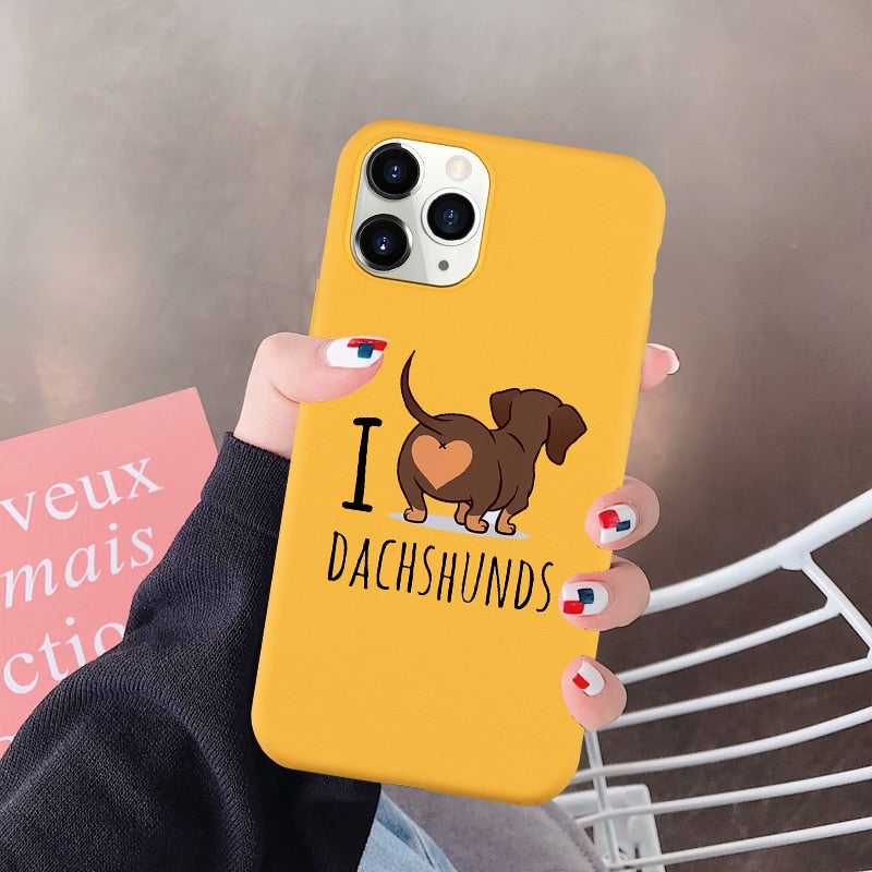 Dachshunds Phone Case For iPhone Soft Silicone Cover - Dachshund shop.jpg