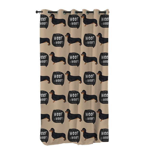 Dachshund Shower Curtain Cute Puppy Cartoon Decorative- Dachshund Shop.jpg