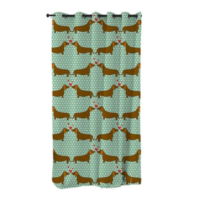 Dachshund Shower Curtain Cute Puppy Cartoon Decorative- Dachshund Shop.jpg