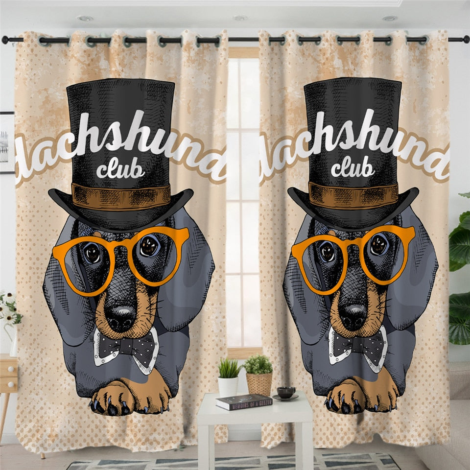 Dachshund Shower Curtain Cute Puppy Cartoon Decorative- Dachshund Shop.jpg