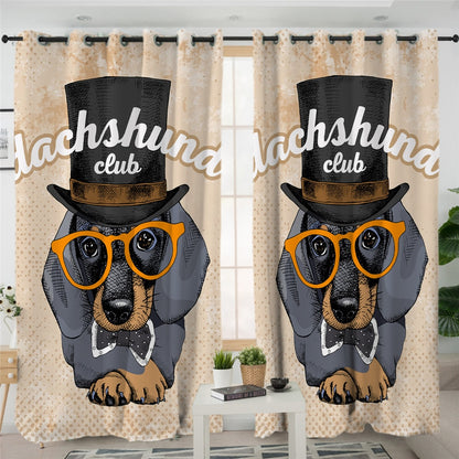Dachshund Shower Curtain Cute Puppy Cartoon Decorative- Dachshund Shop.jpg